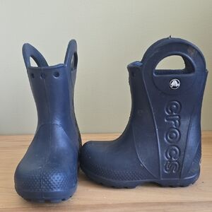 CROCS Kids Navy Pull-Loop Rain Boots